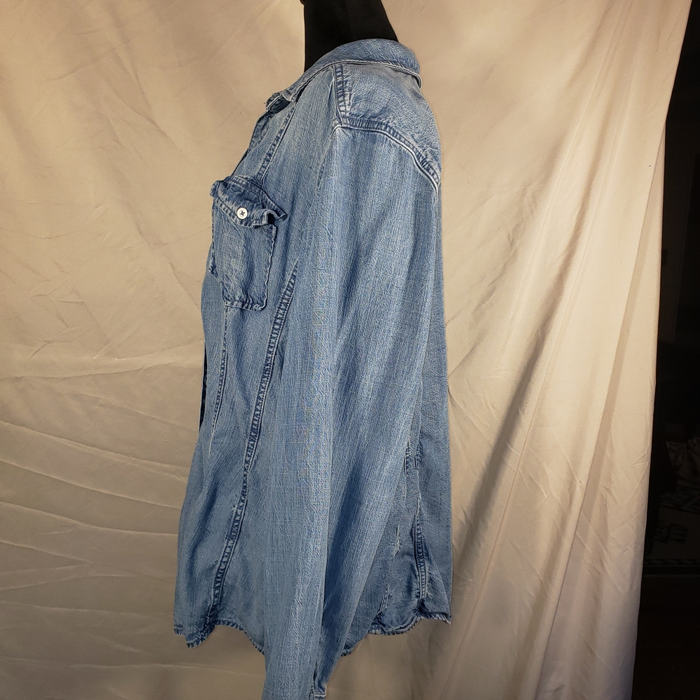 Chico's Classic Blue Denim Shirt - Chico's 3 - Picture 2 of 6
